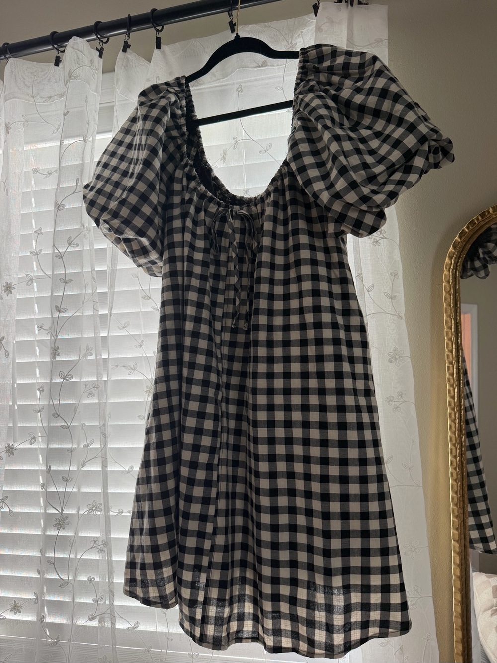 Shop Zoco Black & White Gingham Mini Dress